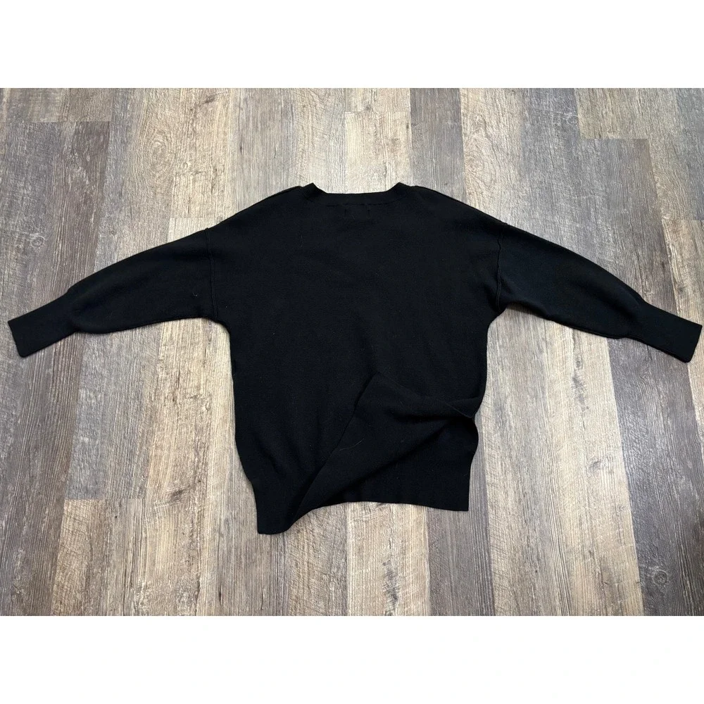 Abercrombie & Fitch‎ Soft A&F Collection Black V-Neck Sweater XS Drop Shoulder